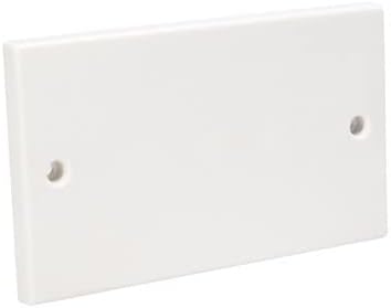 Axiom Ultimate Flat Single/Double Blank Blanking Plate Standard White Cover Plate Cover Plugs Socket Flush, White (Double (2 Gang), Pack of 1)