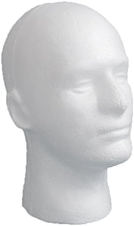 Male Wig Display Mannequin Head Stand Model Styrofoam Foam White