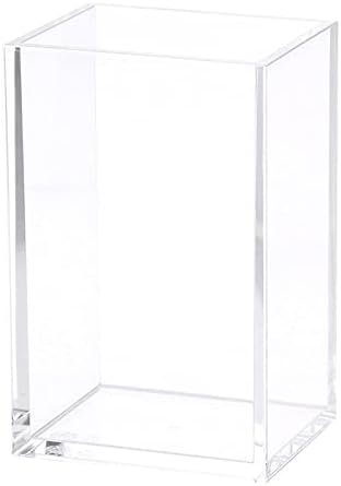 Clear Acrylic Pencil Pen Holder Cup, Clear Makeup Brush Holder, Acrylic Desk Accessories, Stationery Organizer for Office Desk Accessory