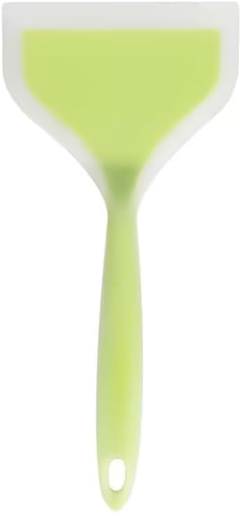 Green Silicone Pancakes Spatula,Wide Pancakes Spatula Turner for Eggs Fish Pizza and Steak Shovel Omelette Spatulas for Nonstick Cookware,Heat Resistant Kitchen Flipper Spatulas for Cooking Dining