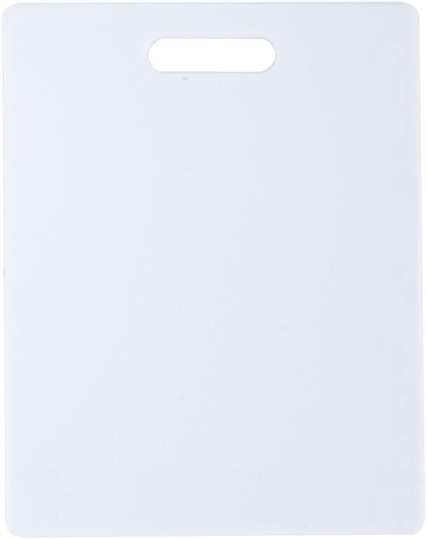 FARBERWARE Reversible Plastic Cutting Board, 8x10 Inch, White, Dishwasher Safe, Non-Porous and Durable for Chopping, Slicing, Prep, Easy to Store