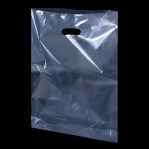 Plastic Carrier Bags Clear 54cm x 46cm + 7cm- (1 BOX - 50 BAGS)