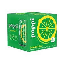 Lemon Lime Poppii Prebiotic Soda - 4 pack, 12 fl oz can