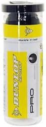 Dunlop Pro Squash Double Yellow Dot 3 Ball Tube