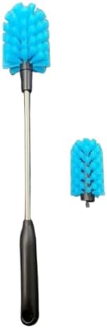 SEQ Bottle Brush Set – 15-Inch Long Handle Stainless Steel Water Bottle Cleaner for Baby Bottles, Sports Bottles, Mugs, Glassware & Decanters – Bonus Baby Bottle Brush Included