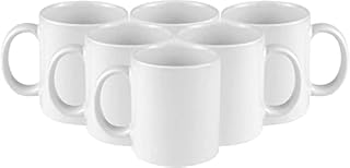 Craft Express 11 OZ Sublimation Coffee Mugs Ceramic White-Photo Mugs Cups Bulk Perfect for Easy Mug Press Crafting-Individually Packaged Set of 6