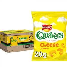 Walkers Quavers Light Curly Potato Snacks (Cheese 32 x 20g)