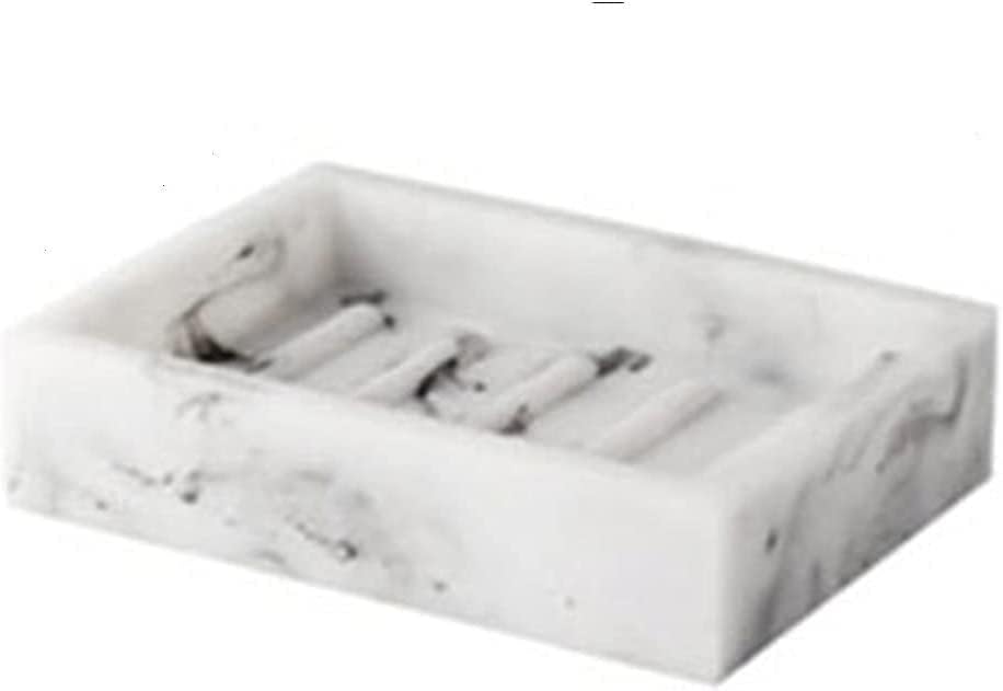 Soap Dish Holder Portable Leak ProofSoap box Bathroom accessories imitation marble striped resin soap shelf storage rack Used in bathroom to keep soap dry (Color : Buy 1 pc, Size : S) ( Color : Dark K