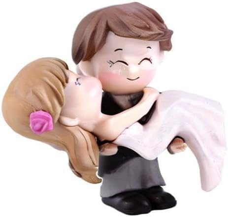 Lovers Bride Groom Statue for Fairy Garden,Dollhouse,Wedding Cake Toppers，Cake and Cupcake Toppers，Frosting, Icing and Decorations Edible Cake Toppers Cooking and Baking Pantry Staples