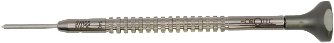 Horotec MSA01.214 Watchmaker's Screwdriver, Stainless Steel "T" Shape Body and Bit, Ball Bearing Aluminium Head, Swiss Made (1.4 mm)