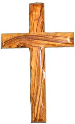 HolyRoses | Handcrafted Olive Wood Christian Wall Cross from Bethlehem | Genuine Product | 4.75" 12 cm. Genuine Product for Spiritual Home Decor.