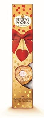 Ferrero Rocher Premium Gourmet Milk Chocolate Hazelnut, Individually Wrapped Candy for Gifting, 2.2 oz, 5 Count