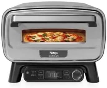 Ninja Artisan Electric Outdoor Pizza Oven & Air Fryer, 4 Functions: Pizza, Air Frying, Baking and Rising, 5 Pizza Settings, with 30 cm Pizza Stone, Pizza Shovel, Griddle and Airfry Basket, Grey
