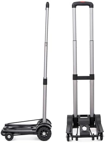 Trolley 50kg Heavy Duty Foldable Hand Sack Wheel Trolley Folding Truck Barrow Cart Travel Luggage Shopping Cart Portable For Camping, Festival, Garden & Pallet Truck Trans