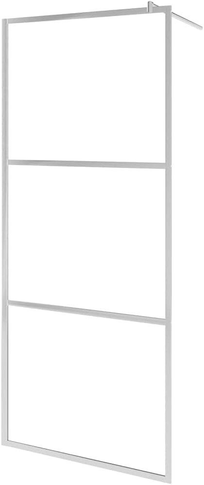 vidaXL Walk-in Shower Wall with Half Frosted Shower Screen Partition Enclosure Cubicle Bathroom Adjustable Profile Home Interior ESG Glass