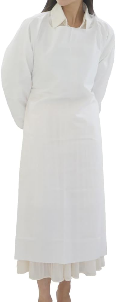 LoandTo Disposable Waterproof Apron Set - White, Perfect for Kitchen, Workshop, Painting, Art Studio, and More
