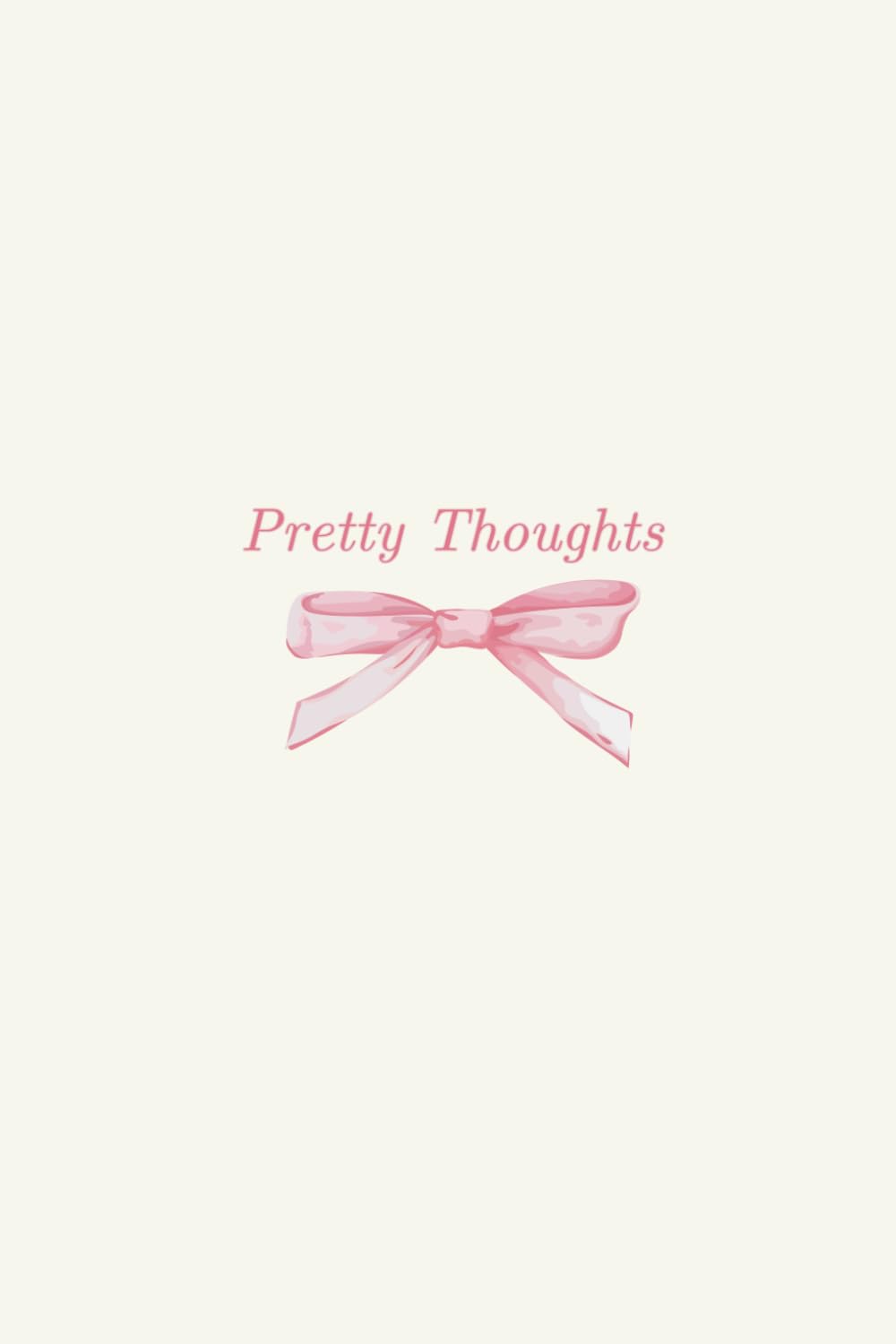 Notebook - Pretty Thoughts: Aesthetic Notebook for Girls, Manifestation, Journaling, Gratitude, Coquette notebook, Pink Bow, 6x9, Lined