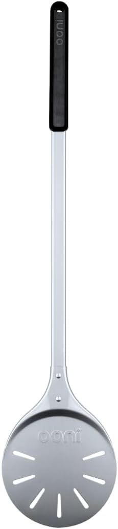 ooni Pizza Turning Peel - 7 Inch Aluminum Perforated Pizza Peel, Lightweight Metal Pizza Turner with Long Handle, Pizza Tools, Pizza Oven Accessories