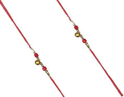 Golden ghungroo rakhi for brother | rakhi for brother and bhabhi | Rakhi combo | rakhi set | rakhi for rakshabandhan(Pack of 2), Midiam