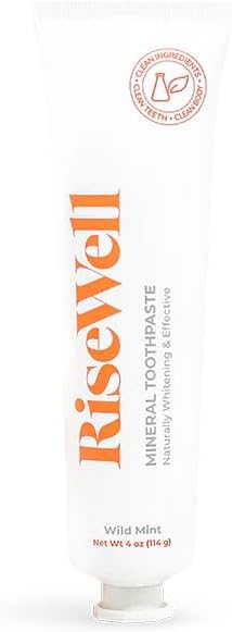 RiseWell Mineral Toothpaste - All Natural Toothpaste with Hydroxyapatite - Made in The USA, No Added Fluoride, SLS-Free - for a Stronger and Healthier Teeth, Wild Mint 4 Oz