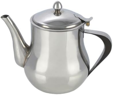 Premium Polished Stainless Steel Tea Pot, Coffee Pot, 0.7 Litre (24oz) Capacity, Dishwasher Safe, Hinged Lid, Perfect for Home and Office Use. Dripless Spout. Gift Boxed
