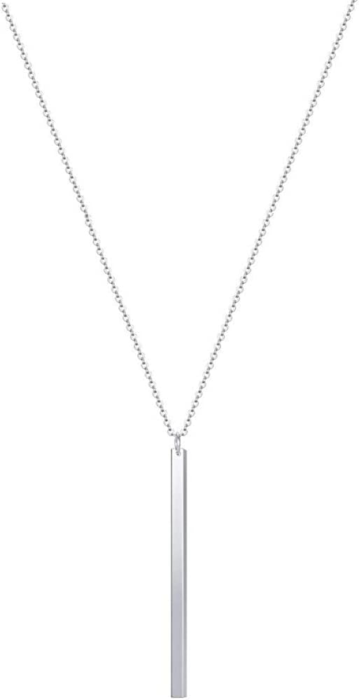 Artmiss Bar Pendant Necklace Gold Long Y-Necklace Delicate Lariat Chain Jewelry for Women