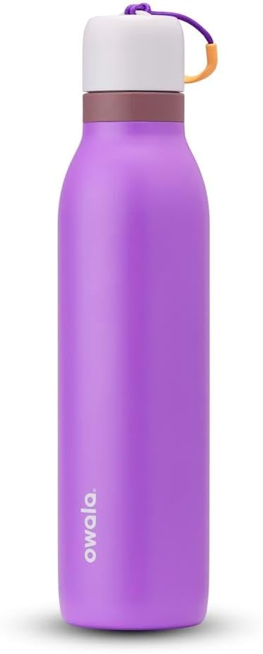 Owala FreeSip Twist Insulated Stainless Steel Water Bottle with Straw for Sports and Travel, 710ml, Purple, Purple (California Grapevine)