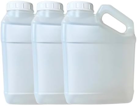 Plastic Jug with Cap and Handle, 1 Gallon, HDPE F-Style Container for Water, Food, Liquids, Storage (3)