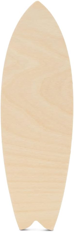Surfboard Cutout 3-3/4 x 12 inches, Pack of 2 Wooden Crafts to Paint, Wood Nautical Cutout, Wood Cutout for Crafts, by Woodpeckers