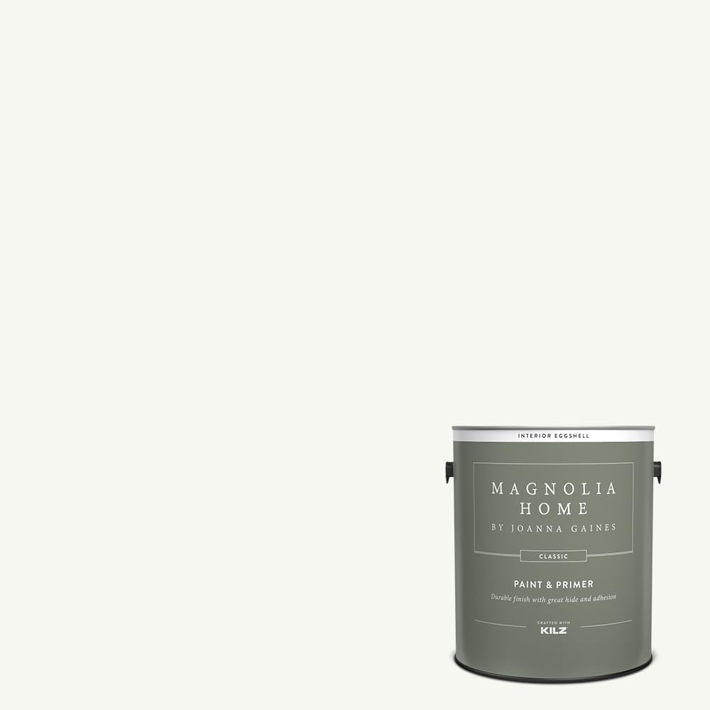 Magnolia Home by Joanna Gaines Classic Interior Wall, Ceiling, Trim Paint and Primer, Eggshell Finish, 1 Gallon - TRUE WHITE