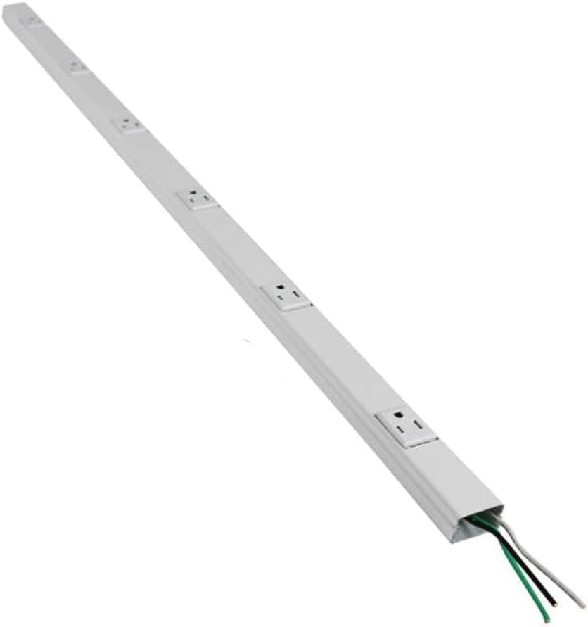 Legrand Wiremold WH20GB306TR Plugmold 2000 Series 3 Foot Hardwired Power Strip with 6 Tamper Resistant Outlets, White