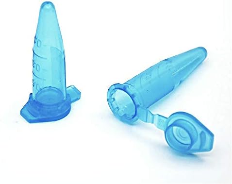 1000pcs Centrifuge Tube with Lid 0.5 ml Blue PCR Tube Laboratory Centrifugal Tube 500 ul Bottom Tip Color EP Tube with Scale 1000 / PK