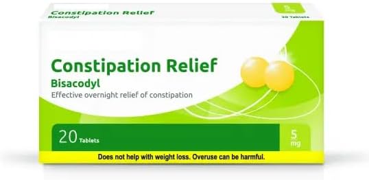 Constipation Relief Laxative 5mg Gastro-Resistant Tablets – 3 Pack of 20 Tablets – Effective Adult Relief (Brand May Vary)