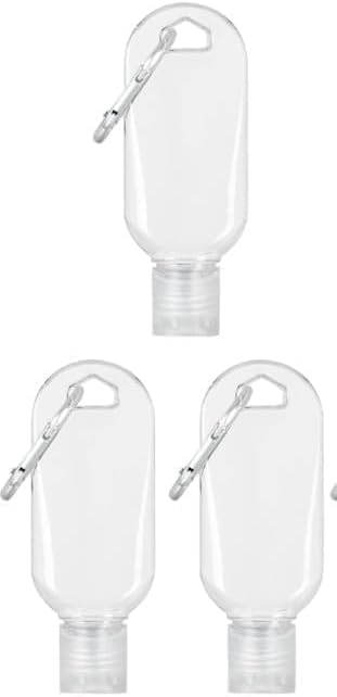 Yjemle 3 Pcs 50ml Portable Hot Sauce Keychain Bottles - Mini Ketchup Containers for On-The-Go - Refillable Travel Size Hot Sauce Keychain, Gravies and Marinades,Hot Sauce,Pantry Staples (2oz)