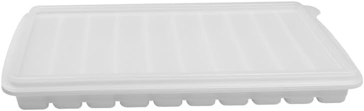 10-Cell Long Bar Ice Cube Tray - Versatile Silicone Mold for Ice, Finger Cookies, (Light Grey)