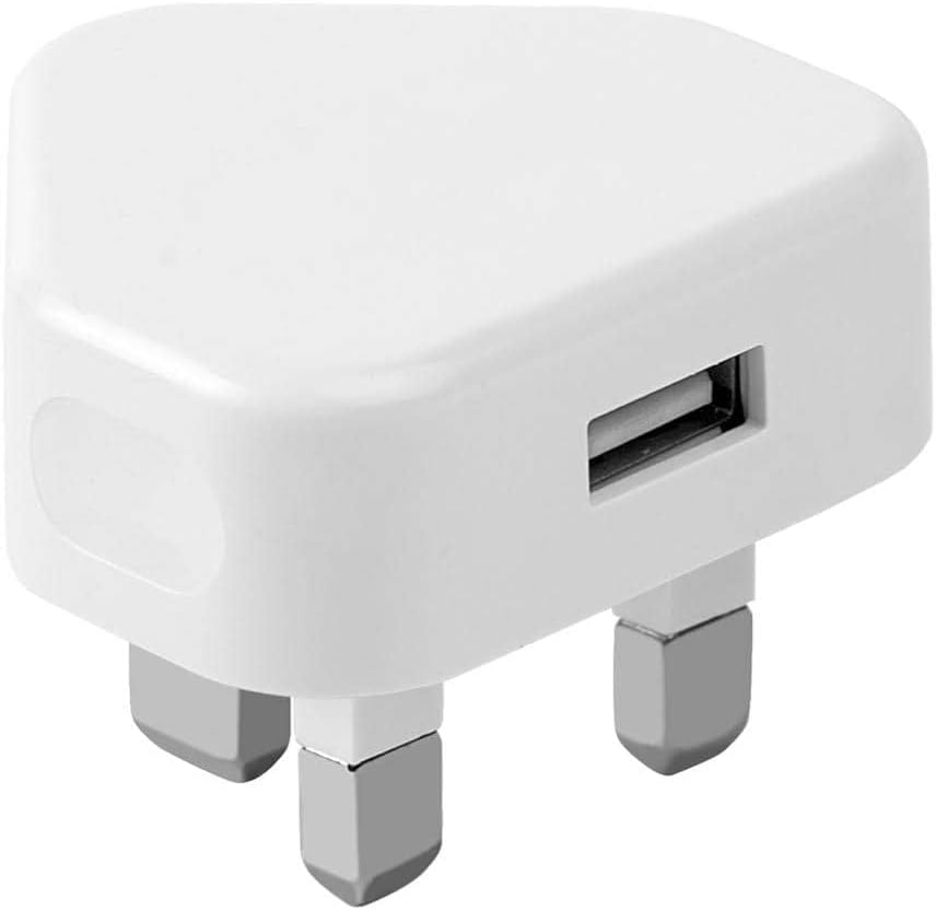 CHARGEWAY White Usb Plug For Iphone Plugs Uk 3 Pin Usb Adapter Plug Uk Usb Wall Plug-Usb Charger Plug Uk Mobile Phone Mains Chargers Usb Plugs Compatible With Other Mobiles/Iphone/Samsung/Ipads