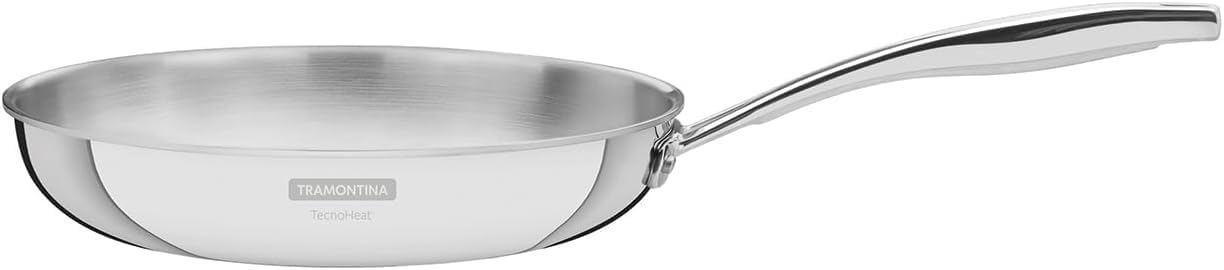 Tramontina Grano Frying Pan 3-Ply Stainless Steel for Induction, Electric, Gas and Ceramic Glass Hobs, ‎Cookware, Kitchen, 26 cm, 2.2 litres, 62155260