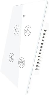 MOES WiFi Smart Ceiling Fan Light Wall Switch, Smart Life/Tuya APP Remote Timer and Counterdown, Compatible with Alexa and Google Home, No Hub Required, Neutral Wire Required,White