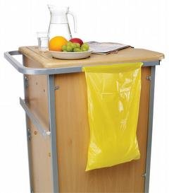 Premier Disposable Polythene Waste Bags with Adhesive Strip, Yellow, Pack of 200