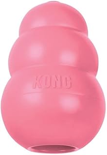 KONG Puppy - Natural Teething Rubber Chew Toy for Dogs - Stuffable Dog Toy for Extended Playtime - Chew & Fetch Toy for Puppies - for Small Puppies - Pink