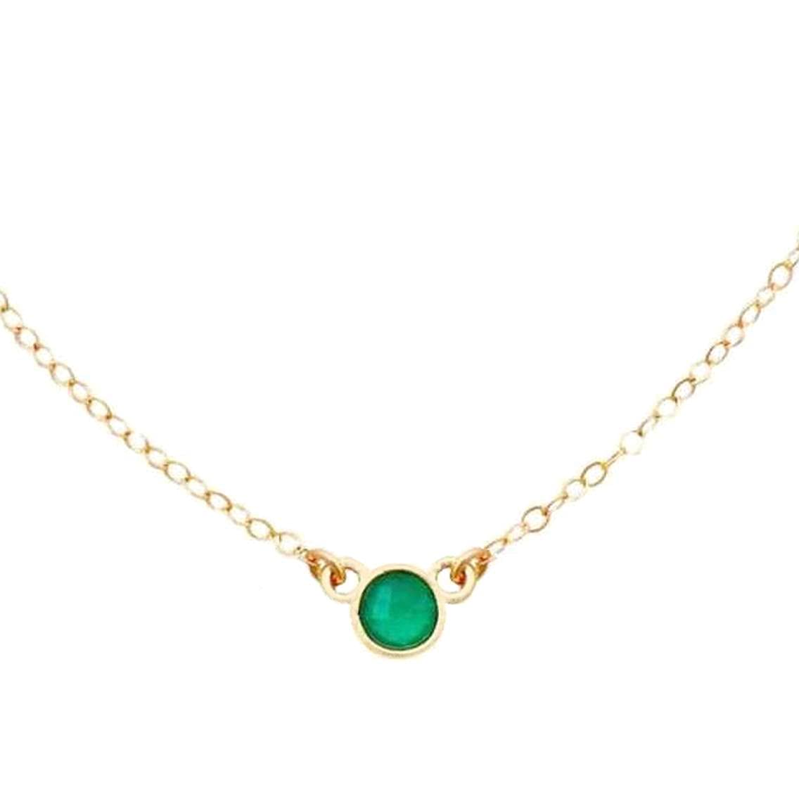 14k Gold Round Solitaire Diamond Choker Pendant Gemstone Necklace for Women Girls, Birthstone Necklace, Fine Jewelry Gift for Birthday Mother’s Day Christmas Wedding