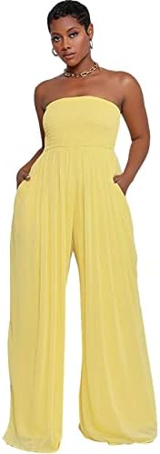 sanyi Women's Strapless Extra Long Wide Legs Floor Dress,Summer Loose Breathable Fashion Party Dress