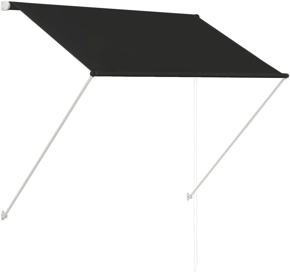 vidaXL 143758 Retractable Awning Anthracite 150 x 150 cm Clamp Awning Sun Protection Balcony Fabric One Size