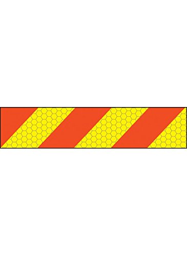 Caledonia Signs 56341 Ece70 Vehicle Marking Plate, Left Hand Chevron, 600 mm X 140 mm