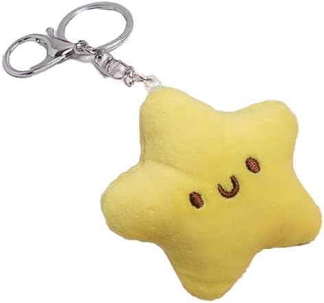 Gowxs Yellow Plush Star Keychain Backpack Accessories Doll Pendant Heart Healing in Addition to Serving as a Keychain Women's Keyrings and Keychains Clothing, Shoes and Jewelry