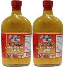 Aunt May's Bajan Pepper Sauce 340g (Pack of 2) | Authentic Barbadian Flavors | Spicy and Savory Hot Sauce | Taste the Caribbean Heat