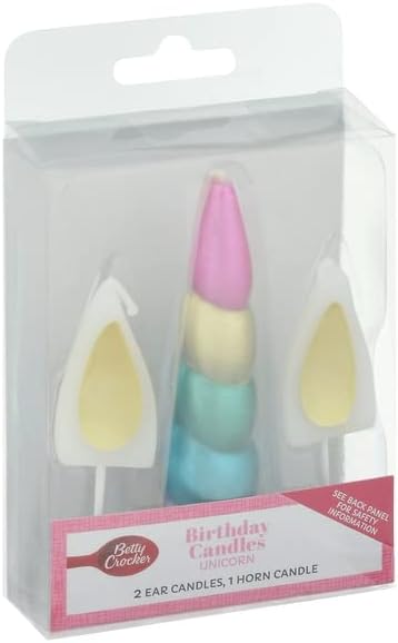 Betty Crocker, Birthday Candles, Unicorn, 6 Count