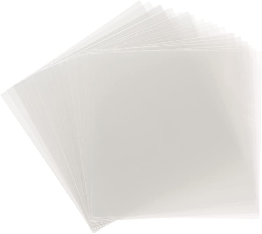 Samsill 50 Pack 12x12 .007 Clear Craft Plastic Sheets Compatible with Cricut, Stencils, Cards, Journals, Crafts, 3D Embellishments, Acetate Sheets for Crafts, Plastic Sheet .007"