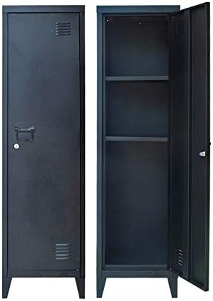 Panana pal Office Standing Filing Storage Cabinet Metal Cupboard Lockable Unit 1 Door 3-Tier (Black)