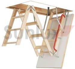 Optistep Wooden Timber Folding Loft Ladder Attic Stairs. Frame Size W60cm x L120cm H up to 280cm & Insulated Hatch